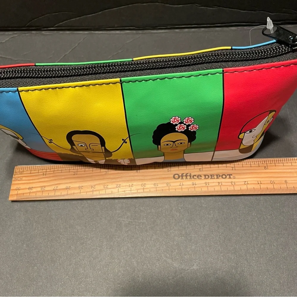 New Andy Tuohy Great Modern Artists Makeup Pencil Travel Bag PVC Dali, Frida 9x4